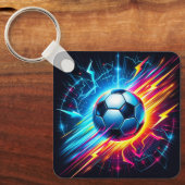 未来的な電気サッカーボールライトニング キーホルダー (正面)