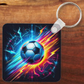 未来的な電気サッカーボールライトニング キーホルダー (裏面)
