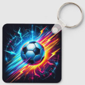 未来的な電気サッカーボールライトニング キーホルダー (裏面)