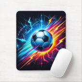 未来的な電気サッカーボール 稲妻 マウスパッド (マウス)