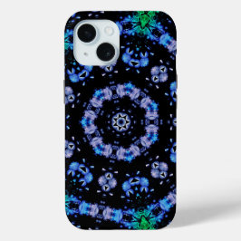 未来的な電気プラズマフラクタルデザイン iPhone 15ケース