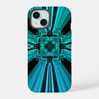 未来的な電気プラズマフラクタルデザイン iPhone 15ケース