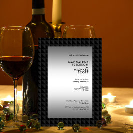 未来的な黒いポリゴン形状パター結婚ン 招待状