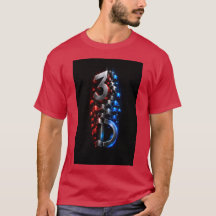 未来的な3D幾何学キューブデザインTシャツ