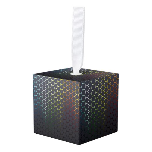 未来的な キューブオーナメント (正面アングル)