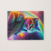 未来的なSf宇宙飛行士の猫と悪い猫 ジグソーパズル (横)