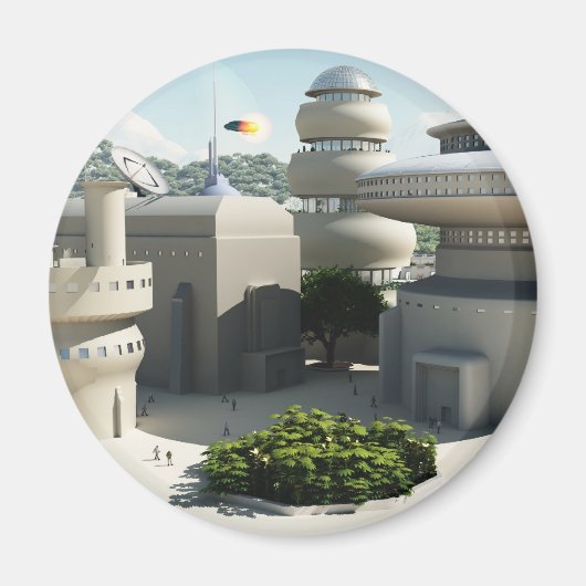 未来的なSF街並み マグネット (正面)