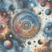 未来的ろうけつ染めコズミックアート – 宇宙デザイン シール (正面)