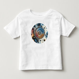 未来的ろうけつ染めコズミックアート – 宇宙デザイン トドラーTシャツ