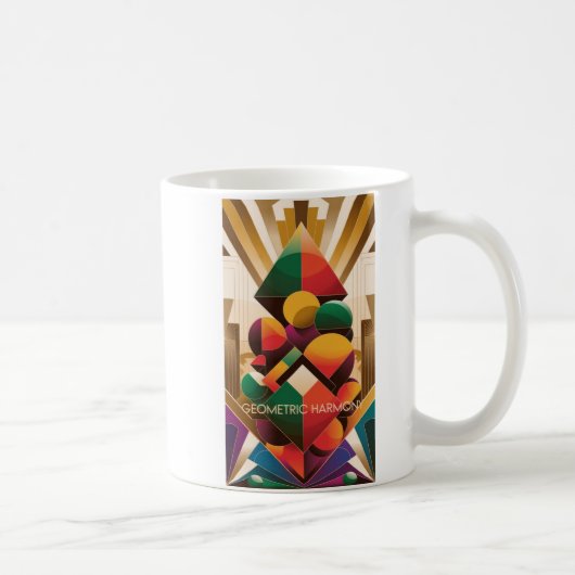 未来的アールデコ調イラスト コーヒーマグカップ (右)