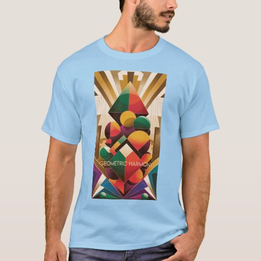 未来的アール・デコ調イラスト Tシャツ (正面)