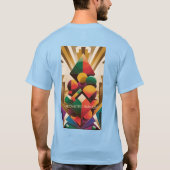 未来的アール・デコ調イラスト Tシャツ (裏面)