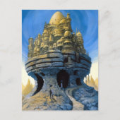 未来的エイリアンシティSFアート ポストカード (正面)