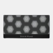 未来的エレガントな黒い灰色の六角形 デスクマット (正面)