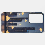 未来的エレガント都市ワ頭が切れるイヤフレーム – 白熱［赤熱］光を放つ SAMSUNG GALAXYケース (左側面)