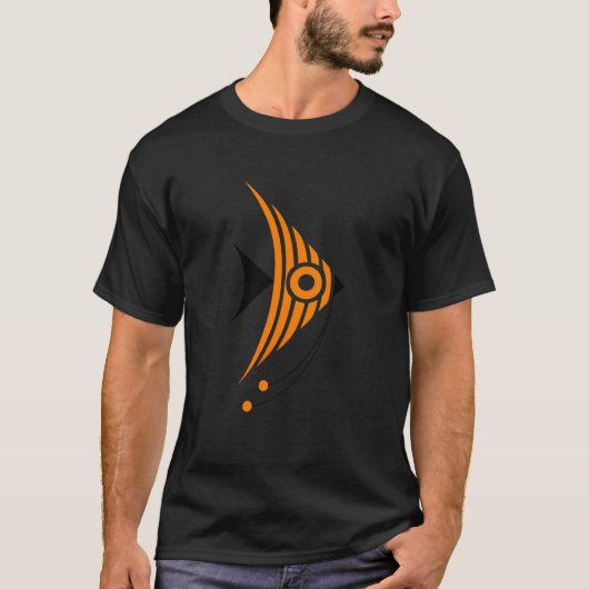 未来的オレンジ色ネオンフィッシュポスター - グローイングSF Tシャツ (正面)