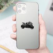 未来的オーバーバイク 黒白ベクター シール (スマートフォン)