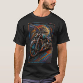 未来的カスタムバイク – 3D マイクロモザイク Tシャツ