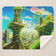 未来的カラフル植物都市AIがアートを生み出す