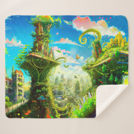 未来的カラフル植物都市AIがアートを生み出す シェルパブランケット