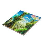 未来的カラフル植物都市AIがアートを生み出す タイル (側面)