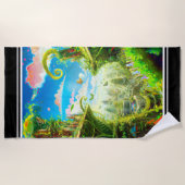 未来的カラフル植物都市AIがアートを生み出す ビーチタオル (正面)