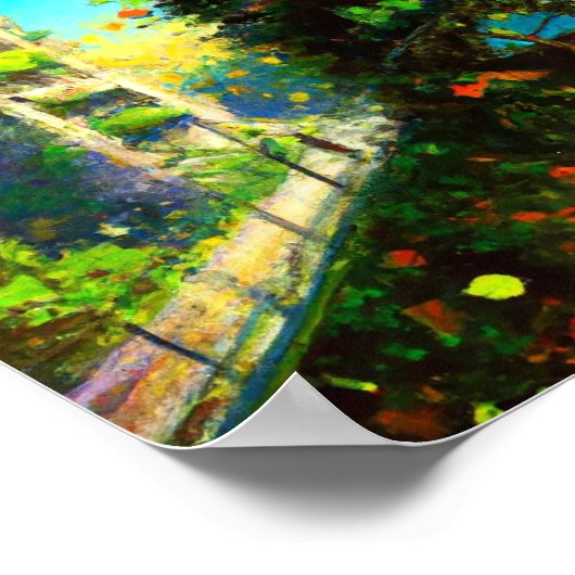 未来的カラフル植物都市AIがアートを生み出す ポスター (角)