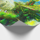 未来的カラフル植物都市AIがアートを生み出す ラッピングペーパー (角)