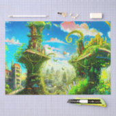 未来的カラフル植物都市AIがアートを生み出す 薄葉紙 (クラフト)