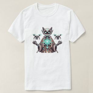 未来的キャットロボットTシャツデザイン Tシャツ