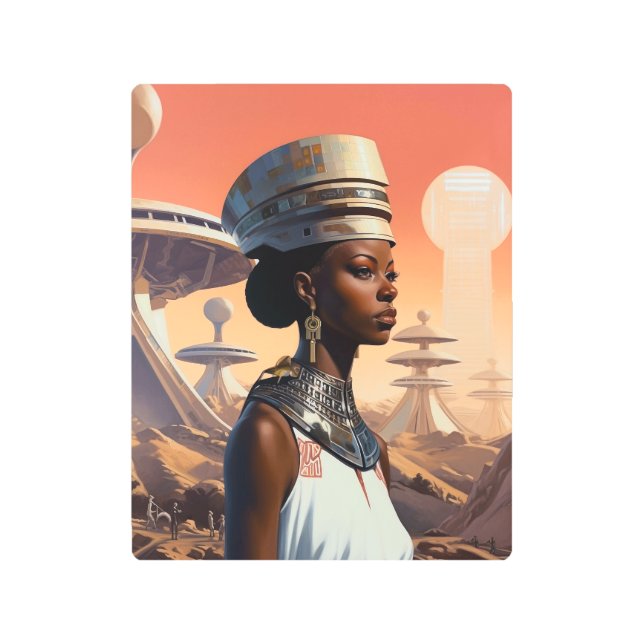 未来的クイーン未来的SF メタルプリント (正面)