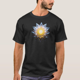 未来的クリスタルロータス • ジオメトリックSFエネルギー Tシャツ