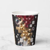 未来的クリスマスモザイクコラム3D 紙コップ (裏面)