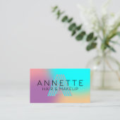 未来的グラディエントカラフルモノグラム 名刺 (スタンド正面)