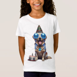 未来的ゴルデンレトリバー 誕生日 ガールズTシャツ Tシャツ