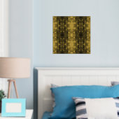 未来的ゴールド幾何学抽象ポスター印刷 箔ポスター (インサイチュ (寝室))