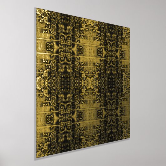 未来的ゴールド幾何学抽象ポスター印刷 箔ポスター (レイダウン)