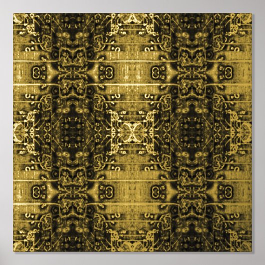 未来的ゴールド幾何学抽象ポスター印刷 箔ポスター (正面)