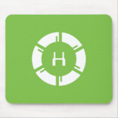 未来的サイエンスフィクションサークルカスタムモノグラムグリーン マウスパッド (正面)