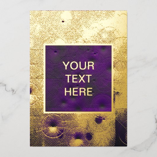 未来的サイバパンクグランジテクスチャー 箔招待状 (正面)