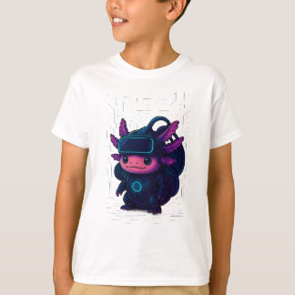 未来的サイバーパンクアクソロトルTシャツSci-Fiスタイル Tシャツ