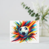未来的サッカーボール 抽象的フットボール シーズンポストカード (スタンド正面)