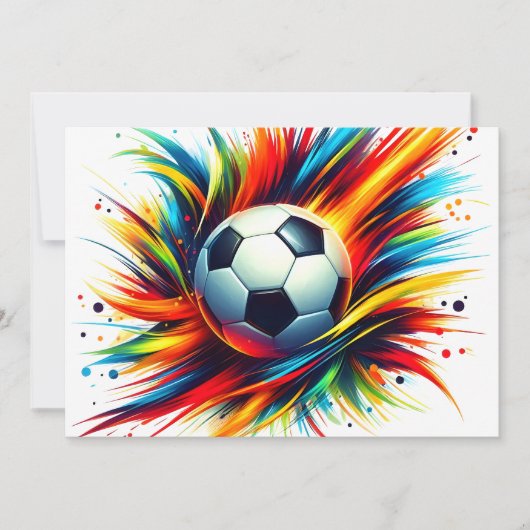 未来的サッカー抽象アート サッカーボール 案内状 (正面)