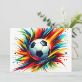 未来的サッカー抽象アート サッカーボール 案内状 (スタンド正面)
