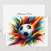 未来的サッカー抽象アート サッカーボール 案内状 (正面/裏面)