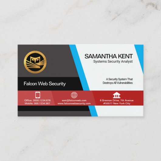 未来的スタイリッシュな多角形台形くもの巣計算機 名刺 (正面)