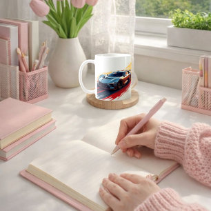 未来的スポーツカーお洒落- AIが生み出したデザイン コーヒーマグカップ