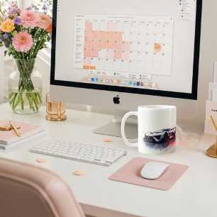 未来的スポーツカーお洒落- AIが生み出したデザイン コーヒーマグカップ