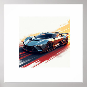 未来的スポーツカーお洒落- AIが生み出したデザイン ポスター