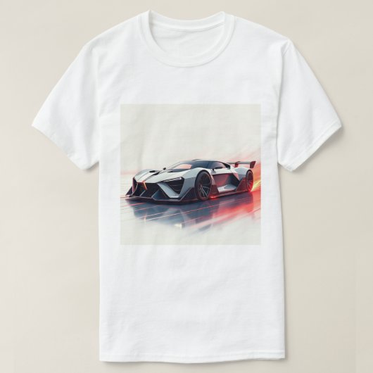 未来的スポーツカーお洒落- AIが生み出したデザイン Tシャツ (デザイン正面)